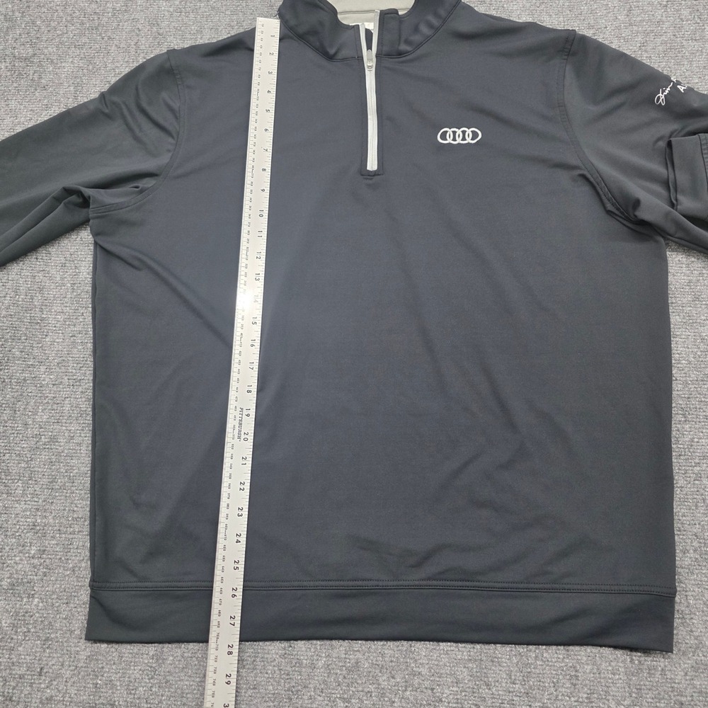 Peter Millar Audi Quarter Zip Pullover Mens XL Black Performance Golf Sweater - Picture 8 of 15